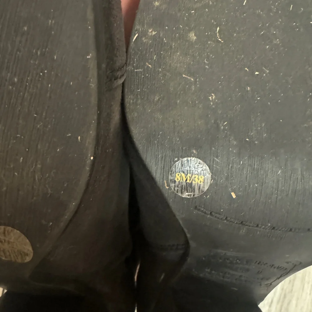 Lucky Brand Black Heeled Boots with Chunky Heel - Picture 6 of 6